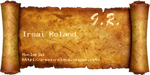 Irsai Roland névjegykártya